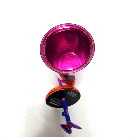 NEW Starbucks 2024 Summer Silicone Butterfly Straw Topper Iridescent Cold Cup - Picture 4 of 9